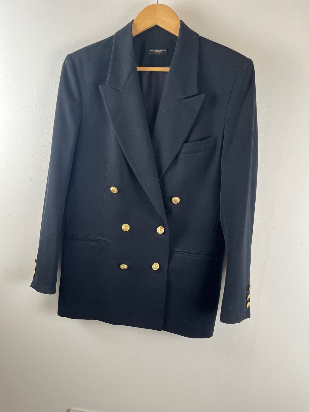 Vintage Regent Clothes Double-Breasted Navy Blazer